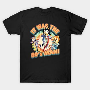 Bluey Dad -  I Am 80's Man - Retro Bicycle Jump T-Shirt